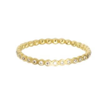 Eternity Band in 18k Yellow Gold with White Diamonds