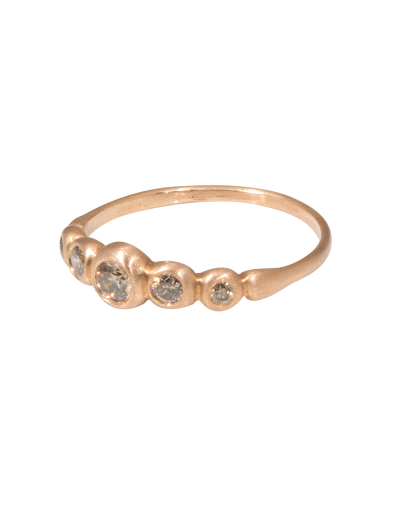 Marian Maurer Kima Ring with 5 Champagne Diamonds in 18k Rose Gold