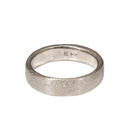 6mm Sand Texture Ring in 14k Palladium White Gold