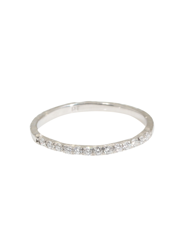 1/3 Eternity Rock Edge Band with White Diamonds in Platinum