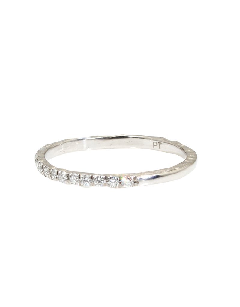 1/3 Eternity Rock Edge Band with White Diamonds in Platinum