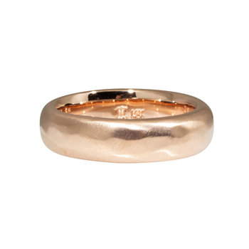 6mm Half Round Modeled 14k Rose Gold Band