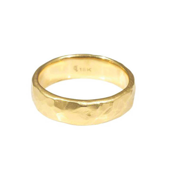 6mm Rough Band in 18k Yellow Gold