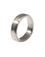 6mm Finger Shaped Band in Titanium with Centered Palladium Inlay