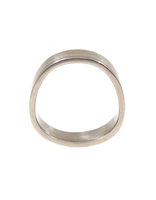 8mm Finger Shaped Band in Titanium with Off Center Silver Inlay