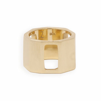 Lisa Ziff Open Bolt Ring in 10k Yellow Gold