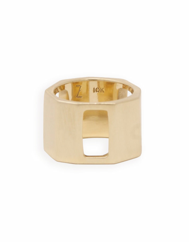 Lisa Ziff Open Bolt Ring in 10k Yellow Gold