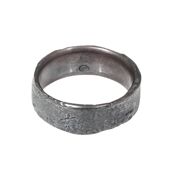 7.6mm Silk Band in Oxidized Silver