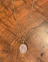 Rough Rose Quartz Pendant in 18k Gold