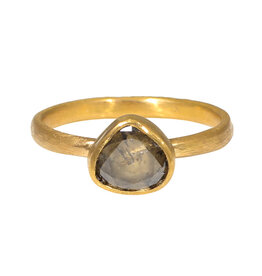 Rosecut Diamond Slice Ring in 22k Yellow Gold