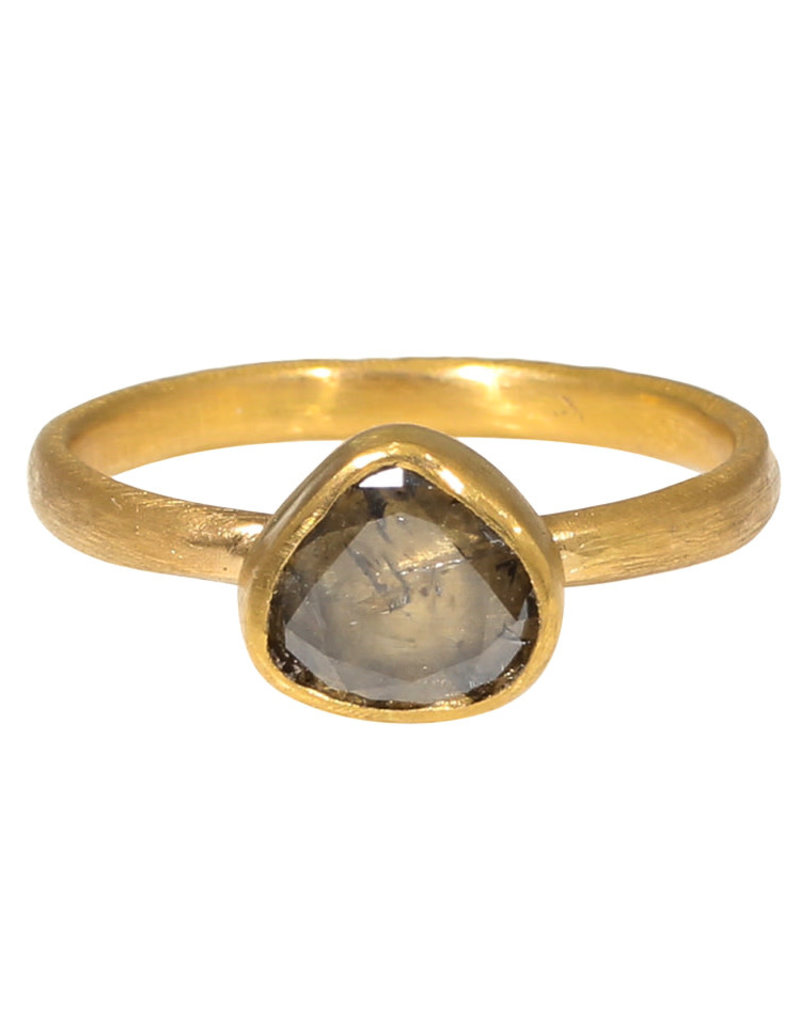 Rosecut Diamond Slice Ring in 22k Yellow Gold