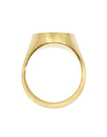 Organic Shaped Pave Signet Ring with Cognac Diamonds in 18k Yellow Gold