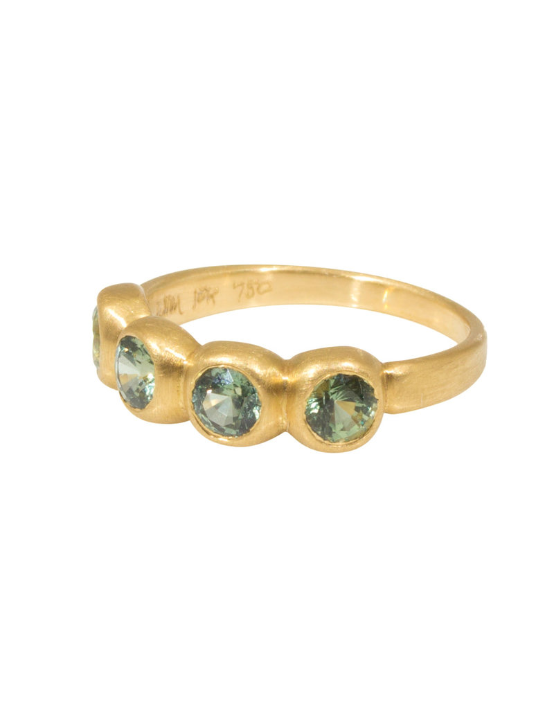 Marian Maurer Porch Skimmer Band with 4mm Yellow/Green Sapphires in 18k Yellow Gold