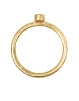 Bezel Set Brilliant Diamond Stack Ring in 18k Yellow Gold