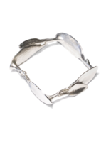 Square Leaves Bracelet in Brushed Silver