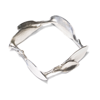 Square Leaves Bracelet in Brushed Silver