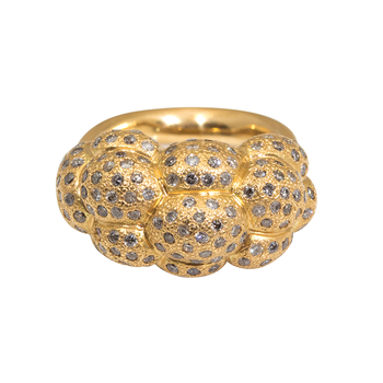 Épaisse Cluster Ring in 18k Yellow Gold with Grey Diamonds