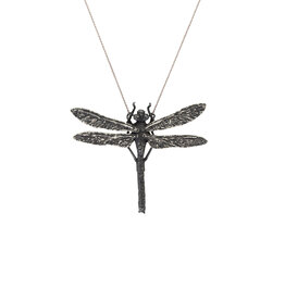 Dragonfly Pendant in Oxidized Silver