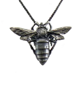 Honey Bee Pendant in Oxidized Silver