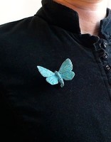 Adonis Butterfly Brooch in Patinated Bronze