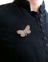 Cabbage White Butterfly Brooch in Bronze