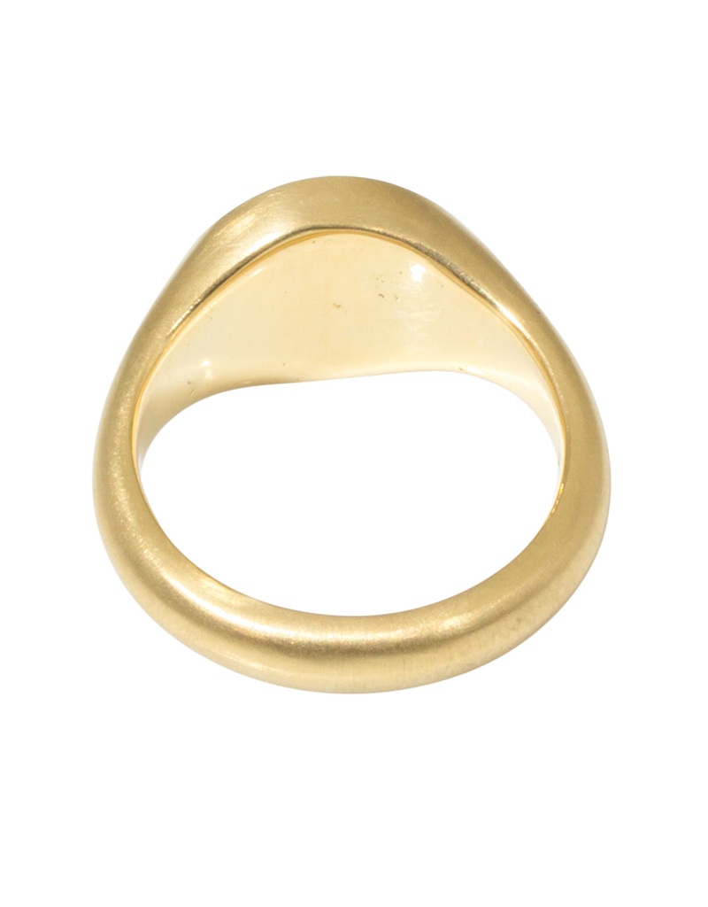 Organic Shaped Rose Cut Ring with Light Cognac Diamond in 18k Yellow Gold