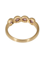 Marian Maurer Porch Skimmer Band with 3mm Pink Sapphires in 18k Yellow Gold