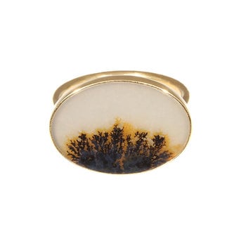 Estate Estate Picture Agate Ring in 18k Yellow Gold by Gabriella Kiss