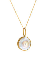 Dome Pearl Pendant in 18k Yellow Gold