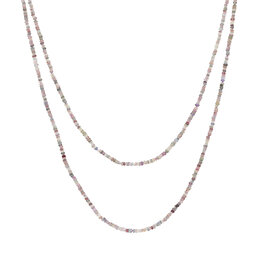 Pastel Pink And Mauve Sapphire Necklace - 52"