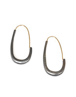 Katachi Hoop Earrings in Oxidized Silver with 14k Gold Earwires