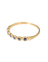 Marian Maurer Porch Skimmer Band with 2mm Blue Sapphires in 18k Yellow Gold