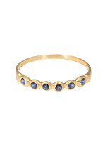 Marian Maurer Porch Skimmer Band with 2mm Blue Sapphires in 18k Yellow Gold