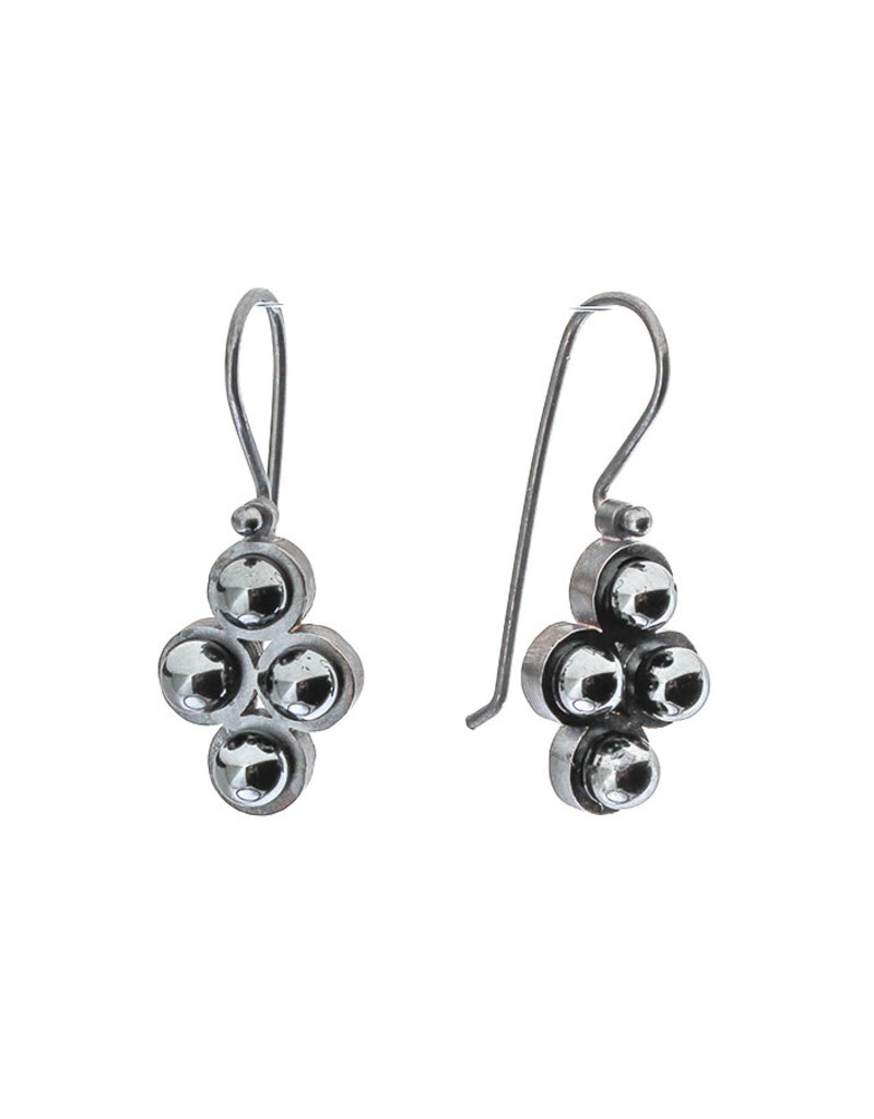 Hematite Earrings in Oxidized Silver