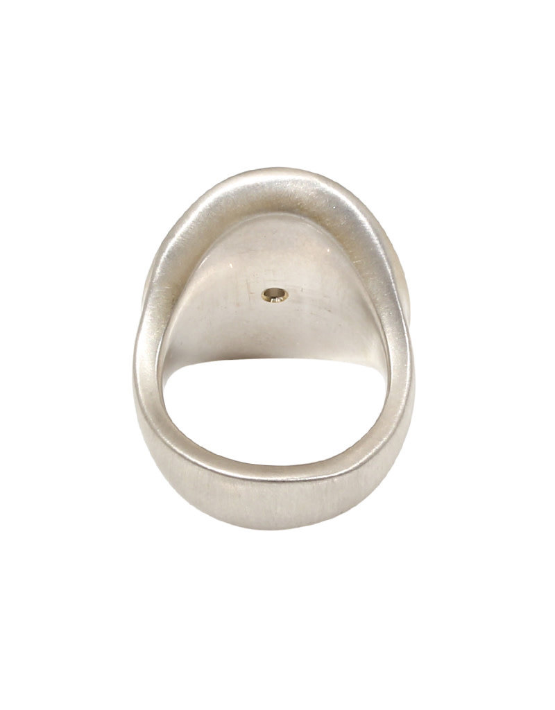 Shibori Ring with 2.5mm White Diamond in Silver with 24k Gold