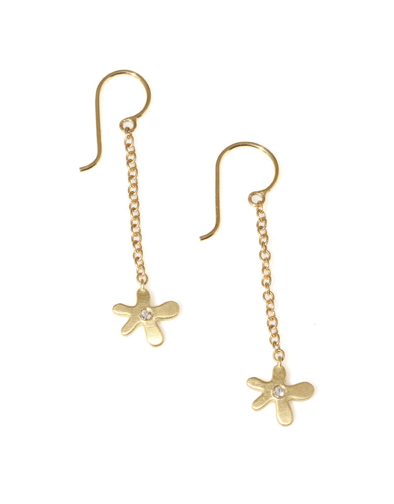 Lisa Ziff Bitty Chain Earrings in 18k Gold