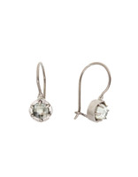 Prong Set Sapphire Earrings in 14k Palladium White Gold