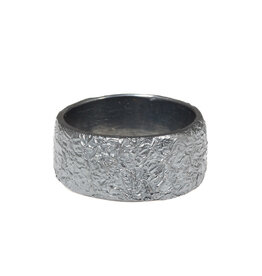 Foil Texture Ring in Oxidized Silver