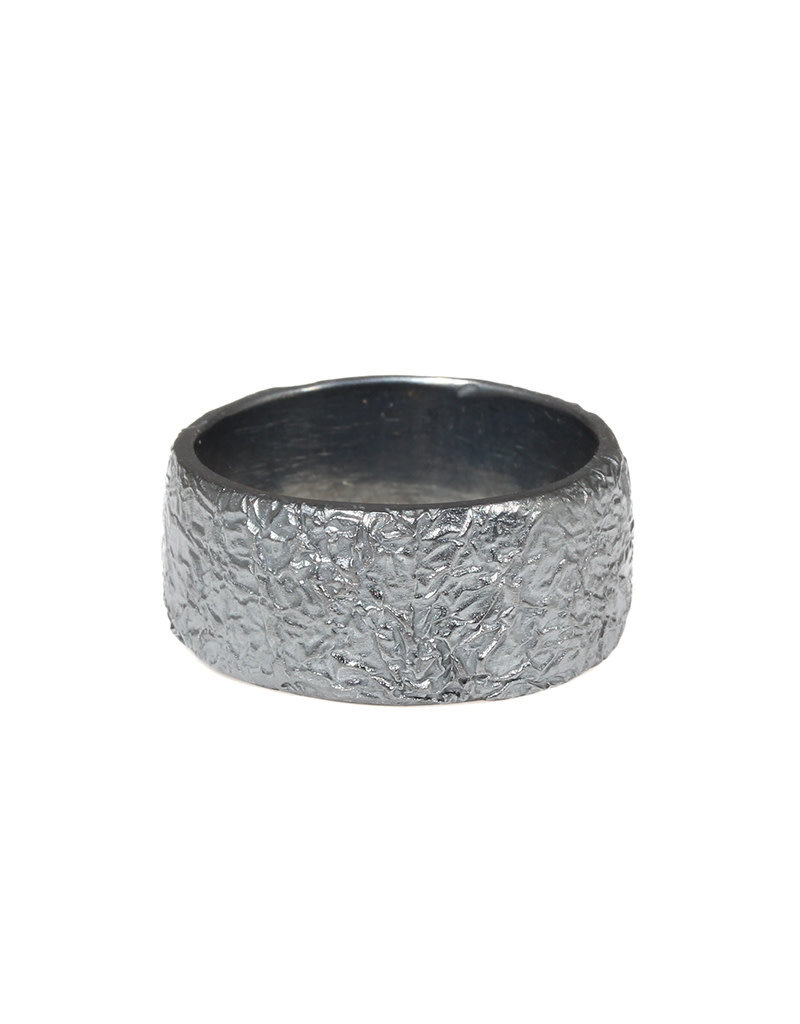 Foil Texture Ring in Oxidized Silver