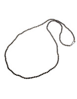 Faceted Matte Hematite Bead Necklace with Golden Thread - 33"