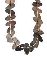 Laura Lienhard Long Leaf Necklace in Shibuichi, 18k Gold