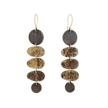 Laura Lienhard Earth Day Earrings in 18k Gold, Silver, Shibuichi & Keum-Boo