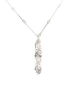 Oval Interlocking Necklace with Fringe in Silver