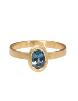 Marian Maurer Callista Ring with Oval Blue Sapphire in 18k Yellow Gold