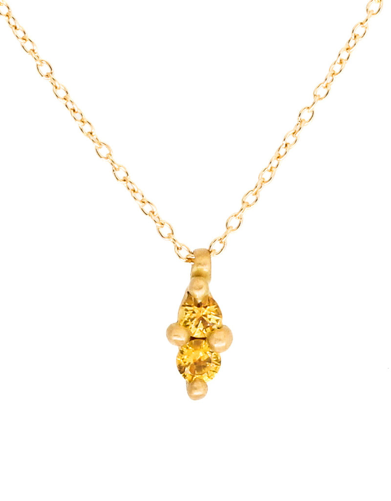 Marian Maurer Faerie Pendant with Double Yellow Sapphire in 18k Yellow Gold