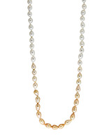 Ombre Pearl Necklace with 18k Gold Chain