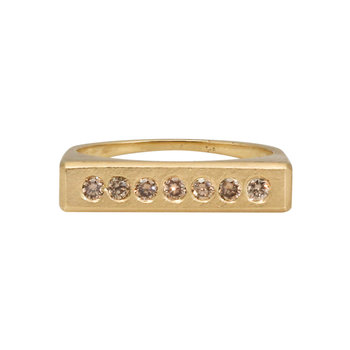 Estate Flat Ring in 14k with Cognac Diamonds