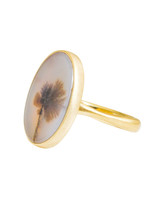 Picture Agate Ring in 18k Yellow Gold