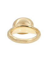 Oval Dome Pearl Ring in 18k Yellow Gold