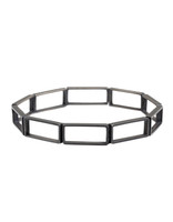 Rectangle Shapes Bangle in Oxidized Silver